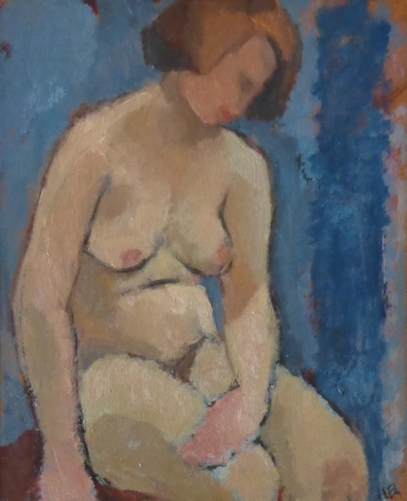 HANNA BRUNDIN / NAAKTE VROUW / OLIEVERF / 67x58cm / KADER, Enlèvement ou Envoi