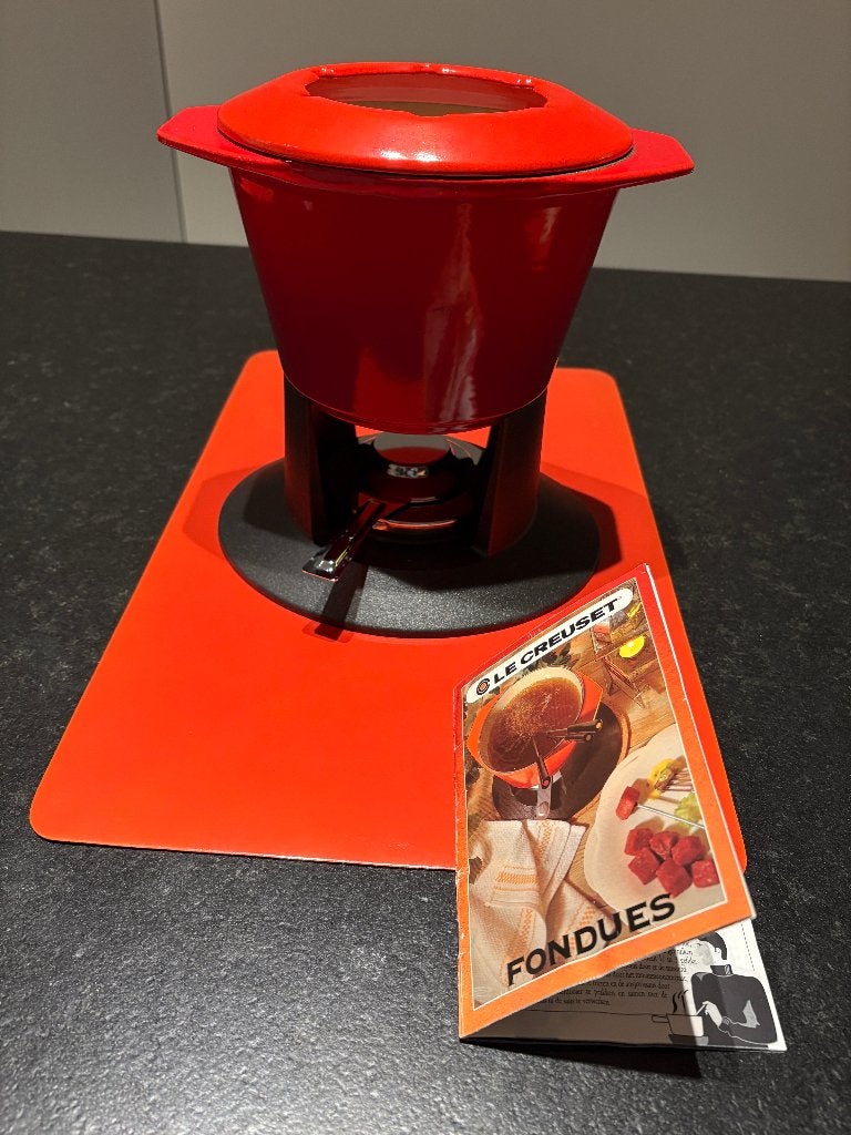 Le Creuset Fondueset gietijzer en fonduevorken, Enlèvement, Service à fondue