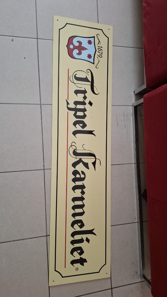 Groot bord tripel karmeliet, Ophalen of Verzenden, Nieuw, Reclamebord