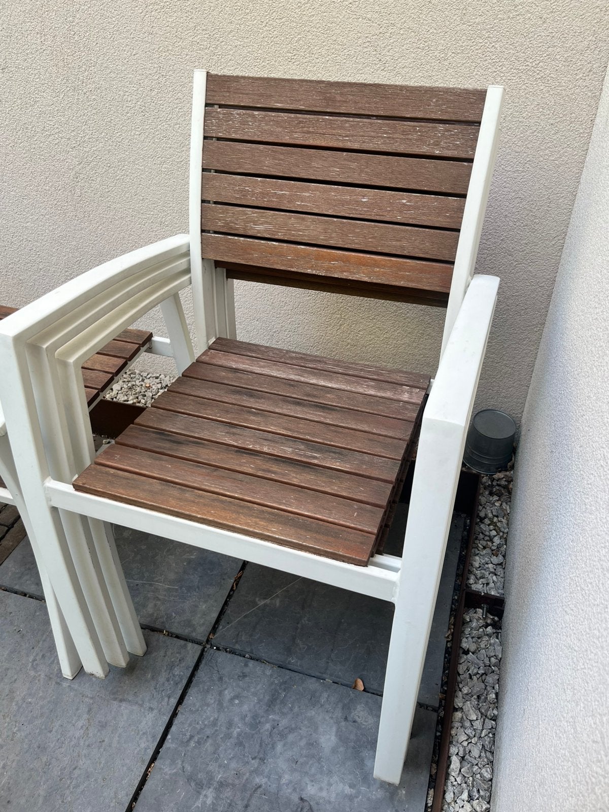6 houten tuinstoelen, Tuin en Terras, Tuinstoelen, Ophalen, Zo goed als nieuw