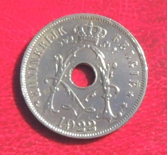 1922 25 centimen NL Albert 1er, Verzenden, Metaal, Losse munt