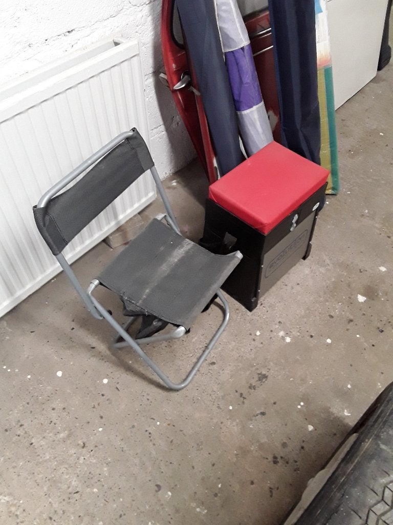 Viskorf + stoel, Ophalen, Gebruikt