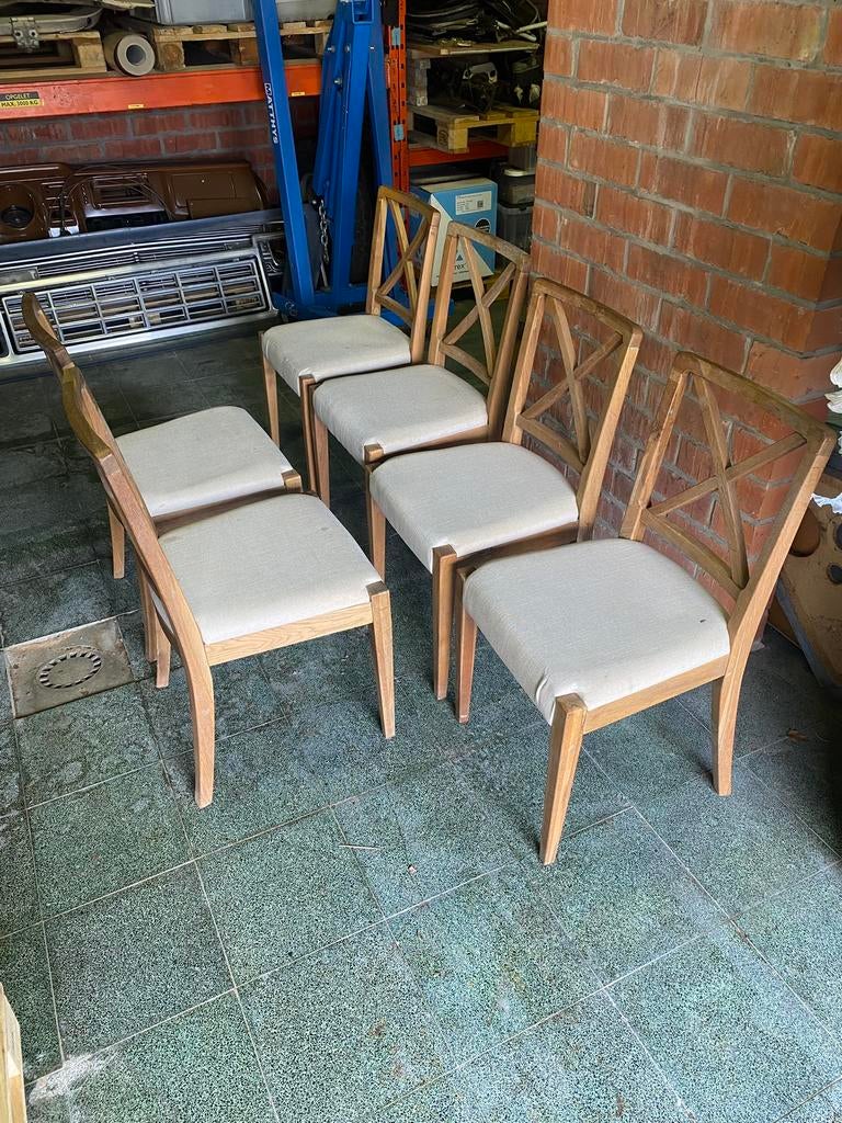 Set stoelen in eik, landelijke stijl, Huis en Inrichting, Stoelen, Ophalen, Gebruikt, Hout, Landelijk