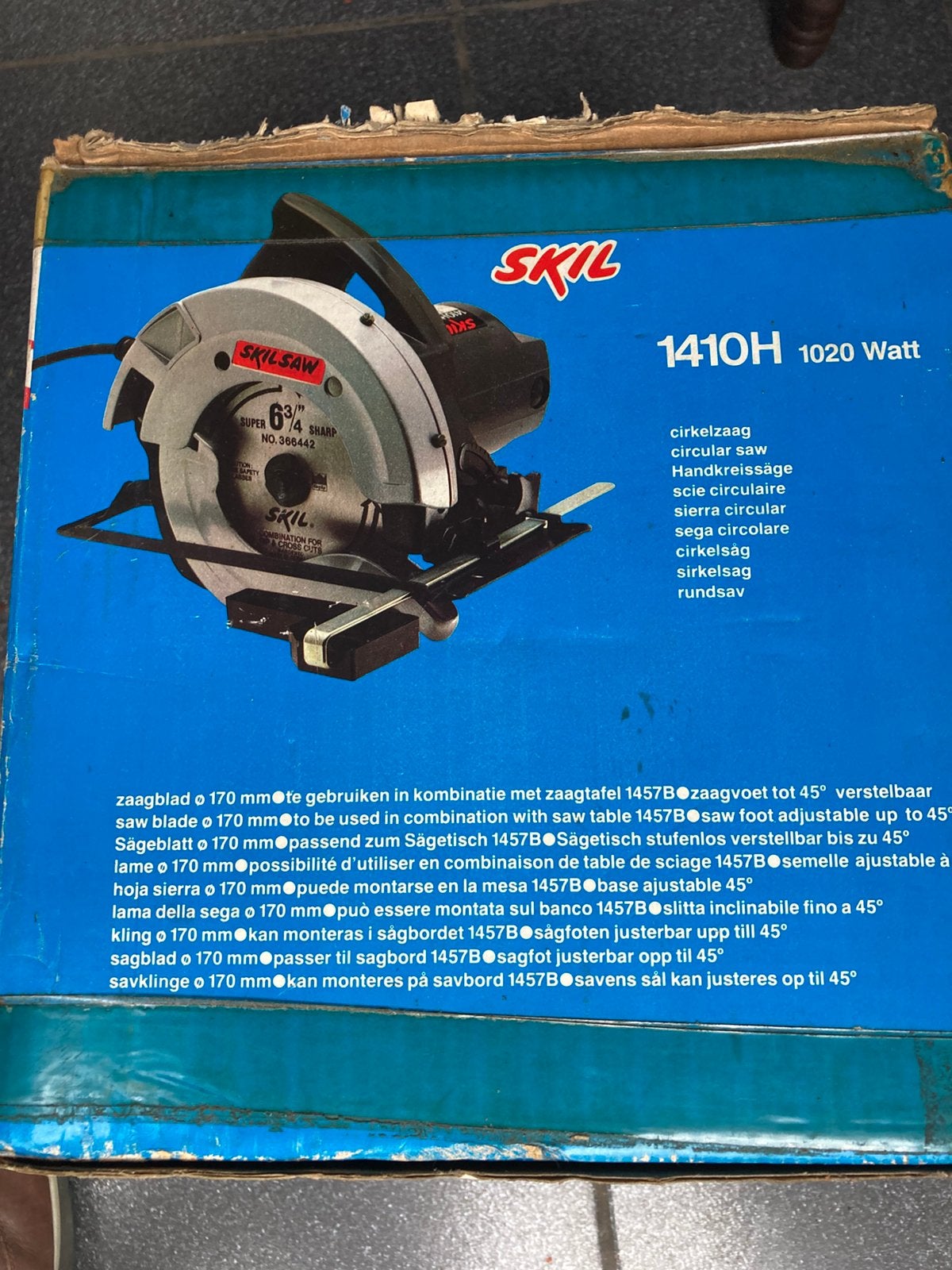Scie circulaire Skil, 600 à 1200 watts, 30 à 70 mm, Comme neuf, Enlèvement