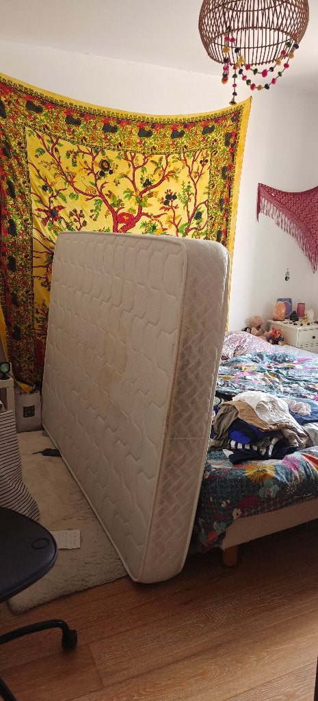 Matelas+sommier, Huis en Inrichting, Slaapkamer | Matrassen en Bedbodems, Ophalen, Gebruikt, Tweepersoons, 190 cm of minder