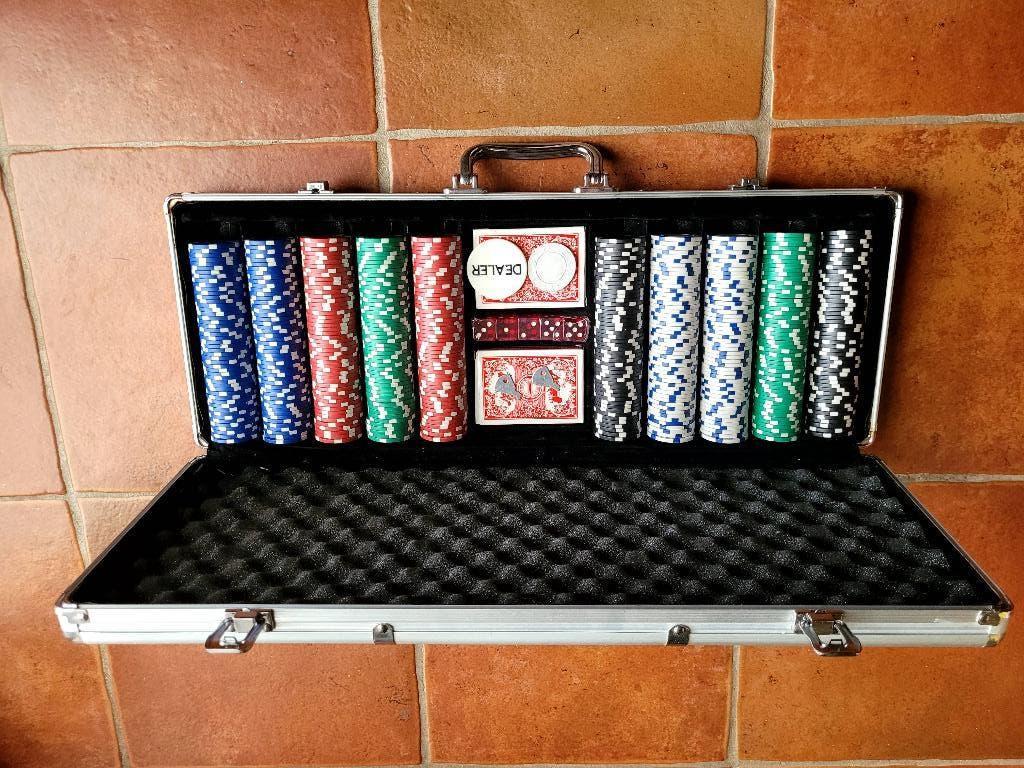 Pokerset 500 chips in aluminium koffer, Vijf spelers of meer, Ophalen, Zo goed als nieuw