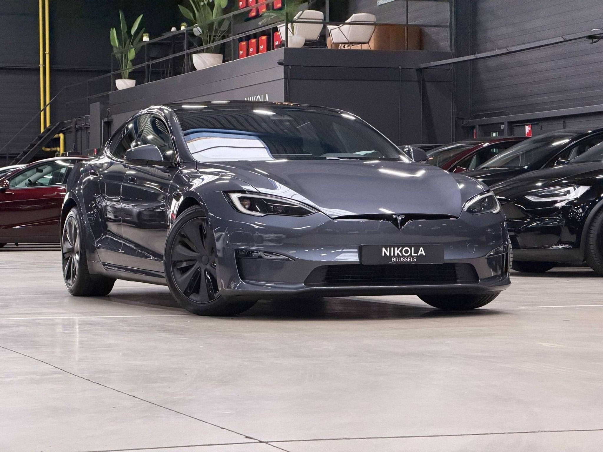 Tesla Model S PLAID 1020 PK - YOKE - CARBON - MIDNIGHT SILVE, Auto's, Automaat, 75 kW, Gebruikt, Zwart