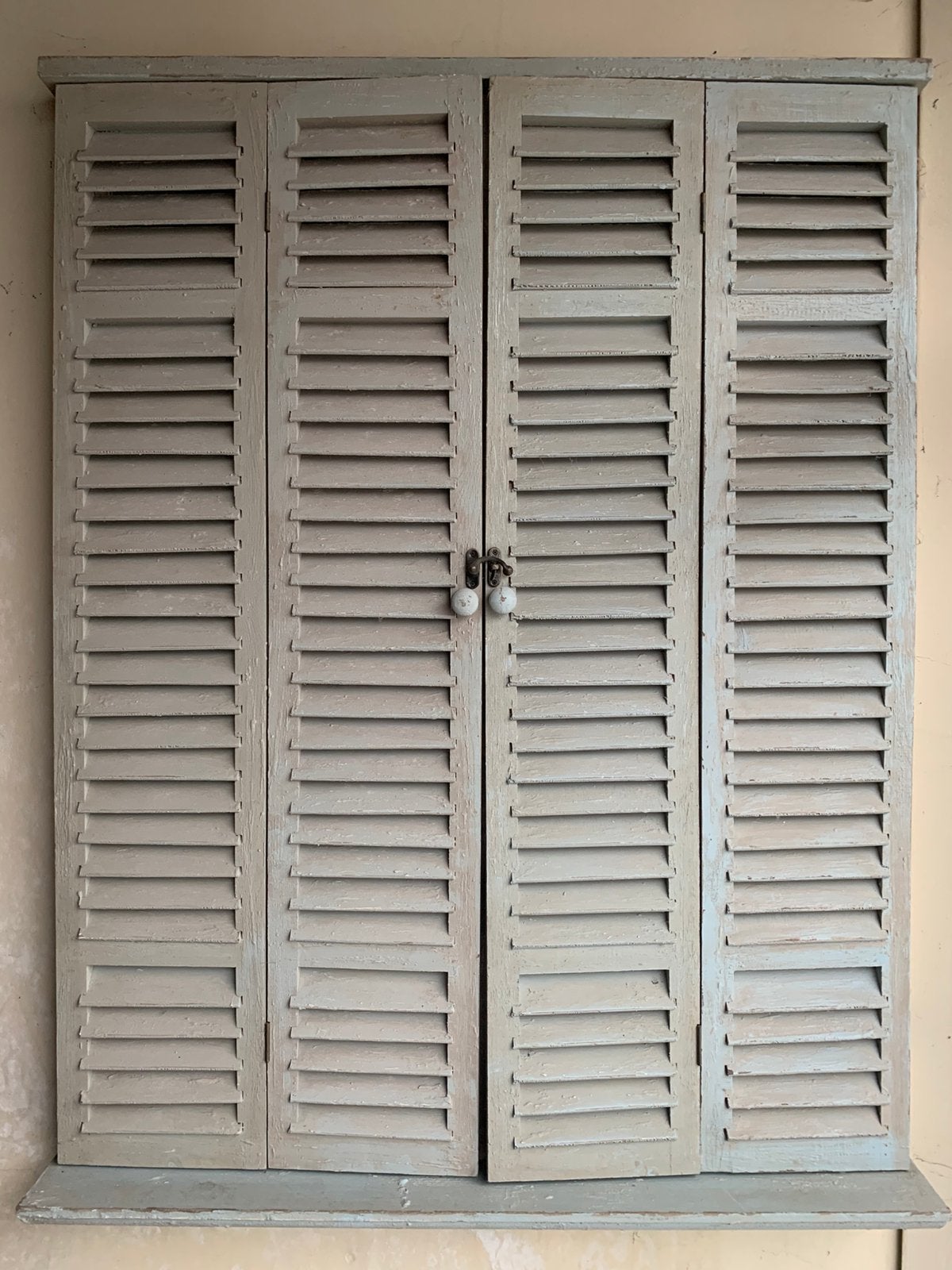 Spiegel met dubbele houten luiken – vintage, Ophalen