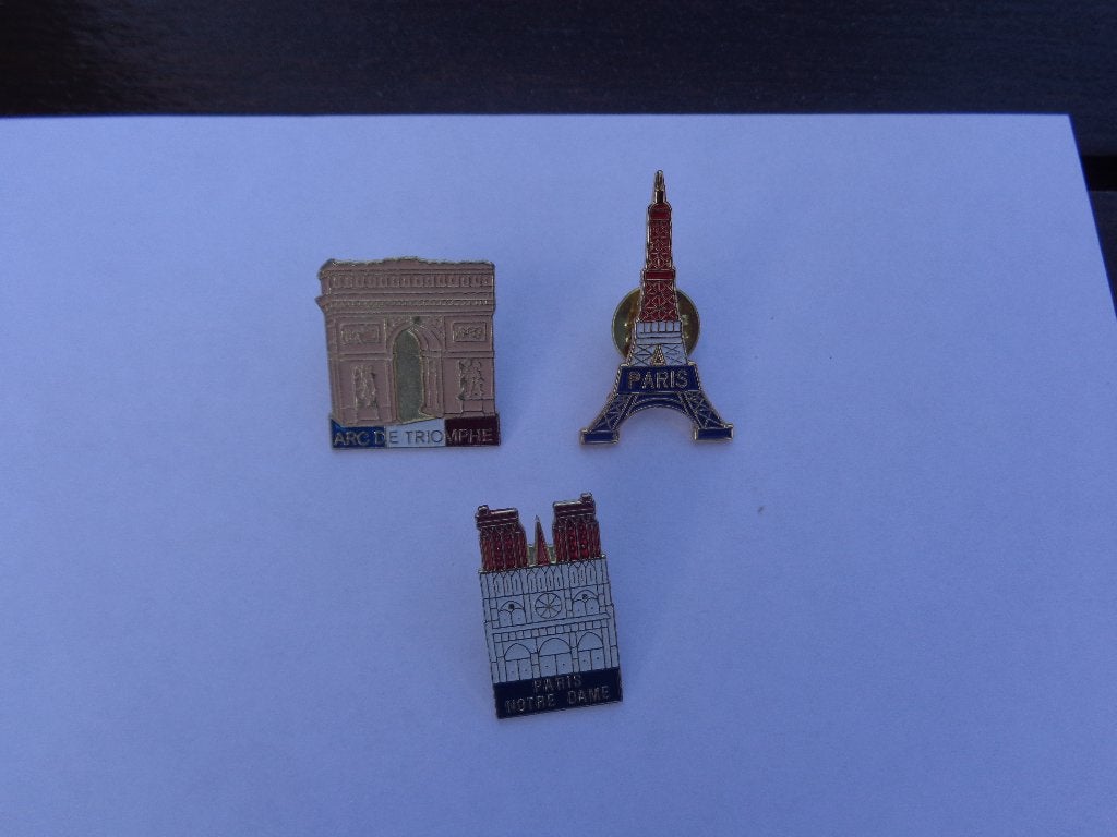 3 prachtige pinnen op Franse monumenten, Verzamelen, Ophalen