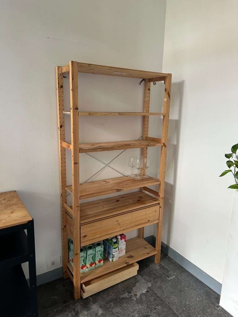 Houten opbergrek IKEA, Huis en Inrichting, Ophalen, Zo goed als nieuw