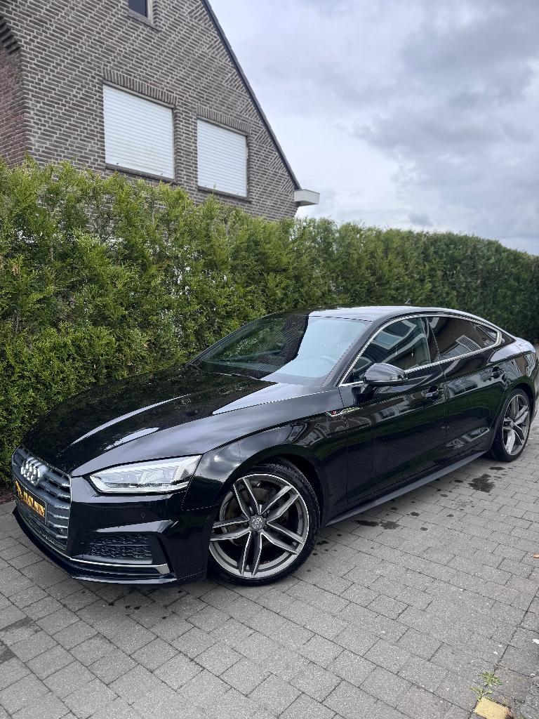 Audi A5 S-Line 2018 Automaat 190PK 2.0TFSI, Auto's, 4 cilinders, Leder en Stof, Zwart, Bedrijf