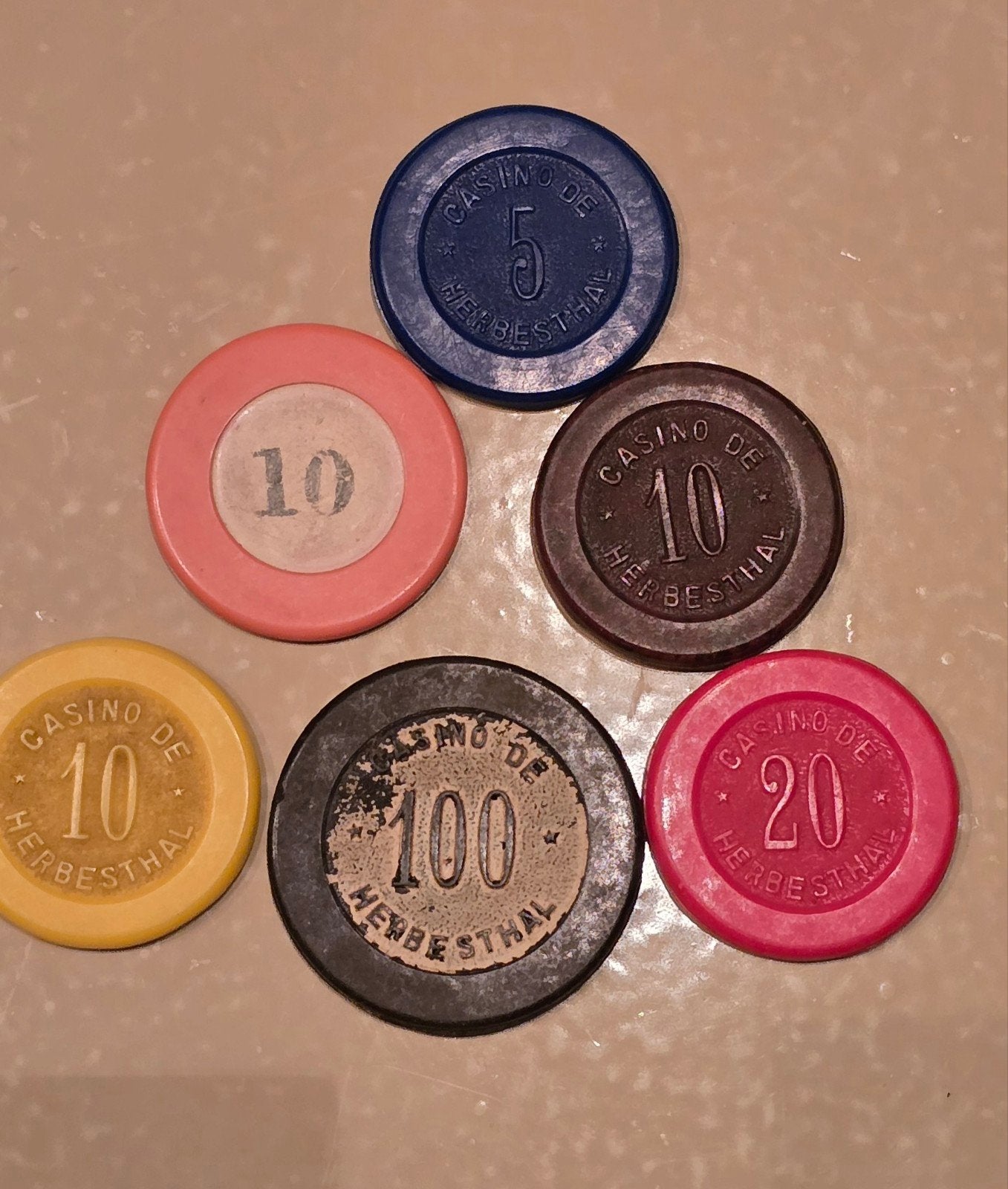 Herbesthael Liège Casinochips, Ophalen of Verzenden