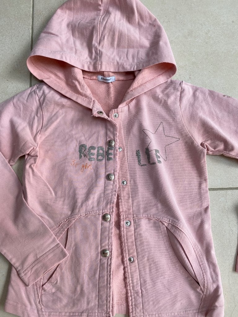 Lichtroze hoodie van 8 jaar oud, Meisje, 3 pommes, Trui of Vest, Ophalen of Verzenden