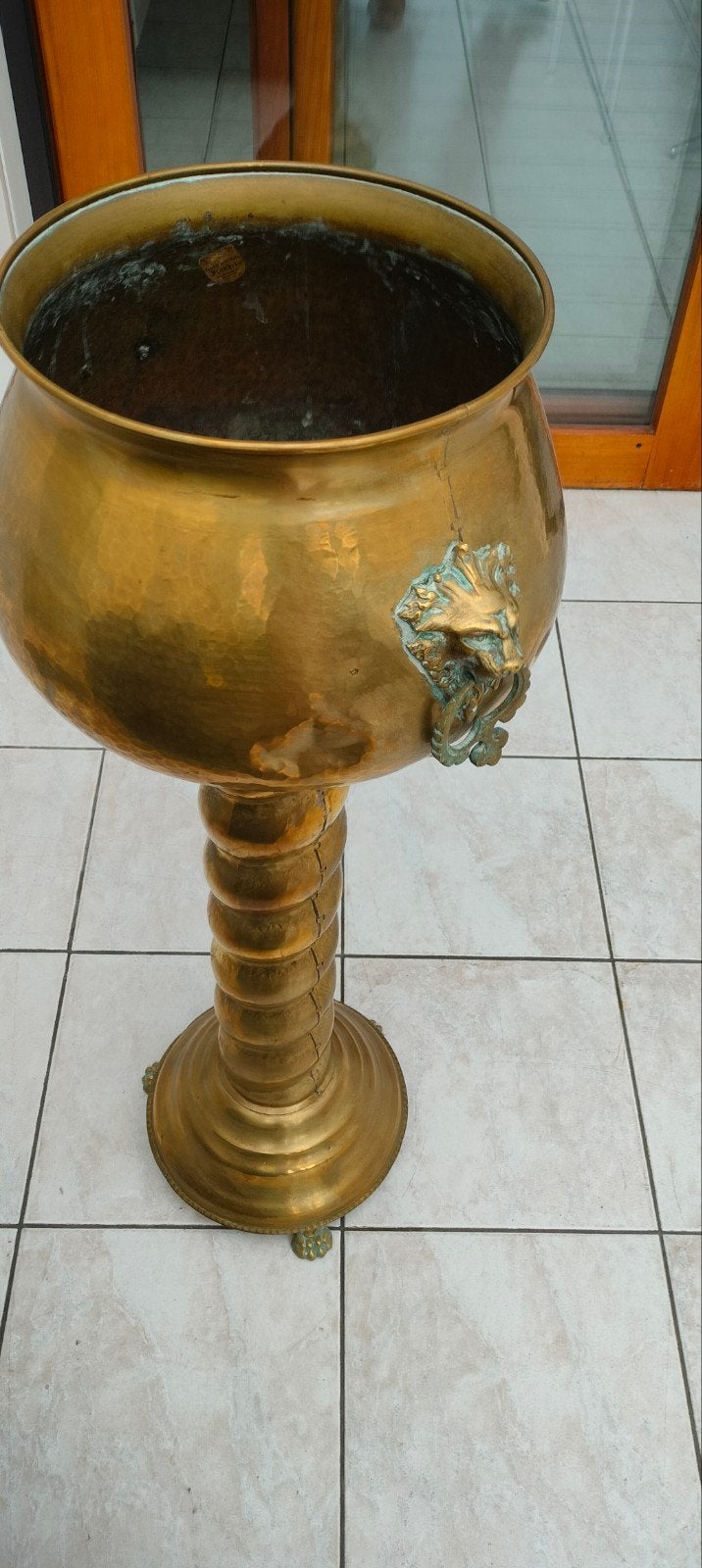 Koperen staander bloempot, Antiek en Kunst, Ophalen
