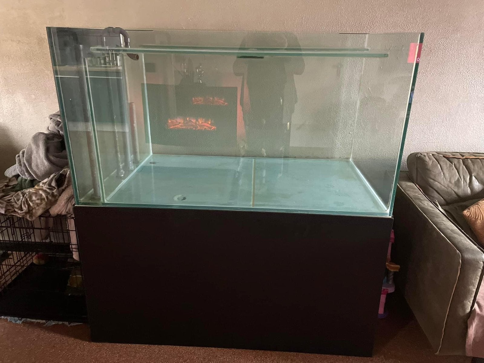 Groot aquarium met sump en metalen onderstel, Dieren en Toebehoren, Ophalen, Gebruikt, Leeg aquarium