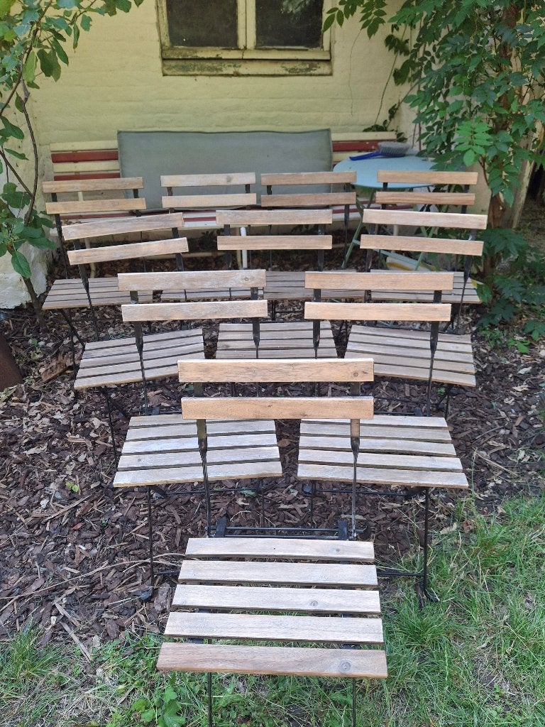 tuinstoelen, terras stoel, plooistoel, bistro, Jardin & Terrasse, Chaises de jardin, Enlèvement, Comme neuf, Bois, Pliant