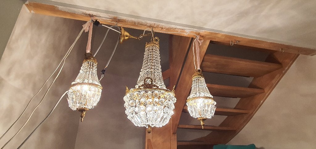 lustre en cristal et ancien, Antiquités & Art, Antiquités | Éclairage, Enlèvement