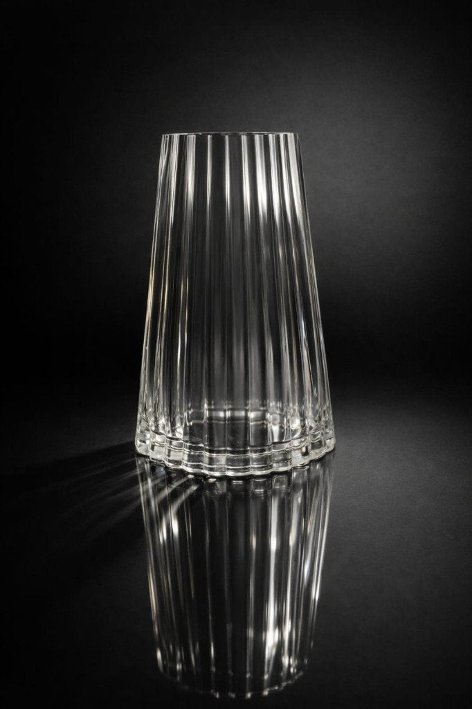Vase Leonardo en verre transparent soufflé à la bouche., Enlèvement