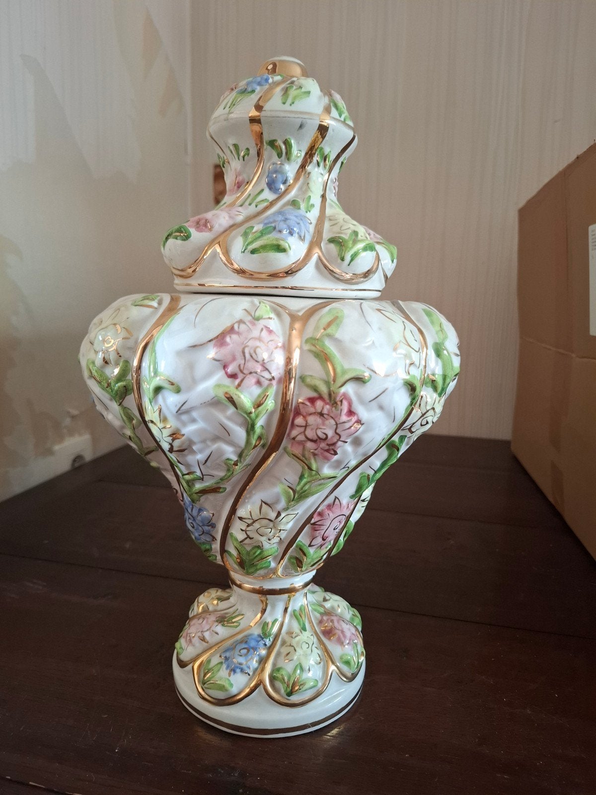 een prachtige vintage Italiaanse dekselvaas in barokke Capod, Antiek en Kunst, Ophalen