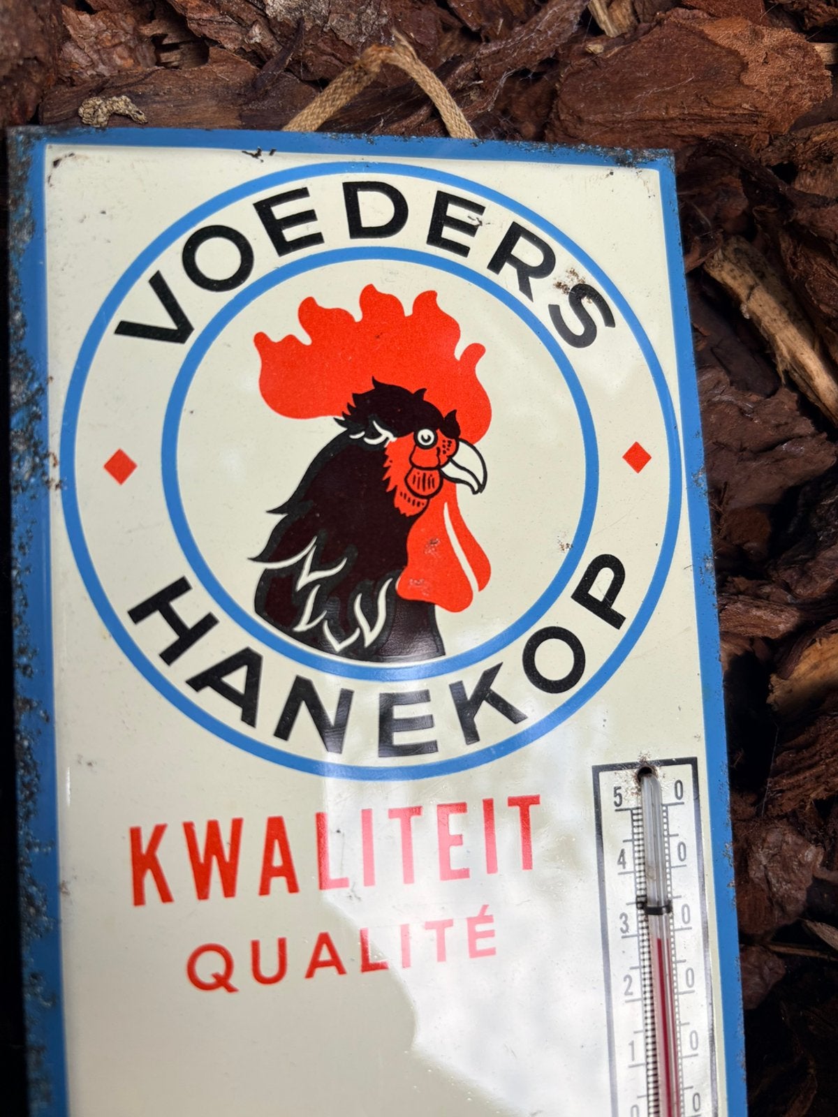 Thermomètre publicitaire en étain tête de coq, Collections, Enlèvement ou Envoi, Comme neuf