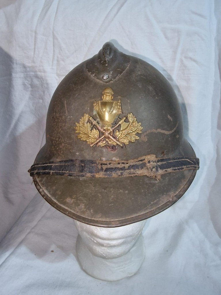 Casque Adrian Genie français de la Seconde Guerre mondiale, Enlèvement ou Envoi, Armée de terre, Casque ou Béret
