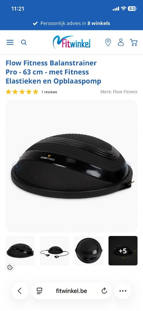 Balanstrainer flow fitness met pomp, Sport en Fitness, Ophalen, Zo goed als nieuw, Kunststof, Benen