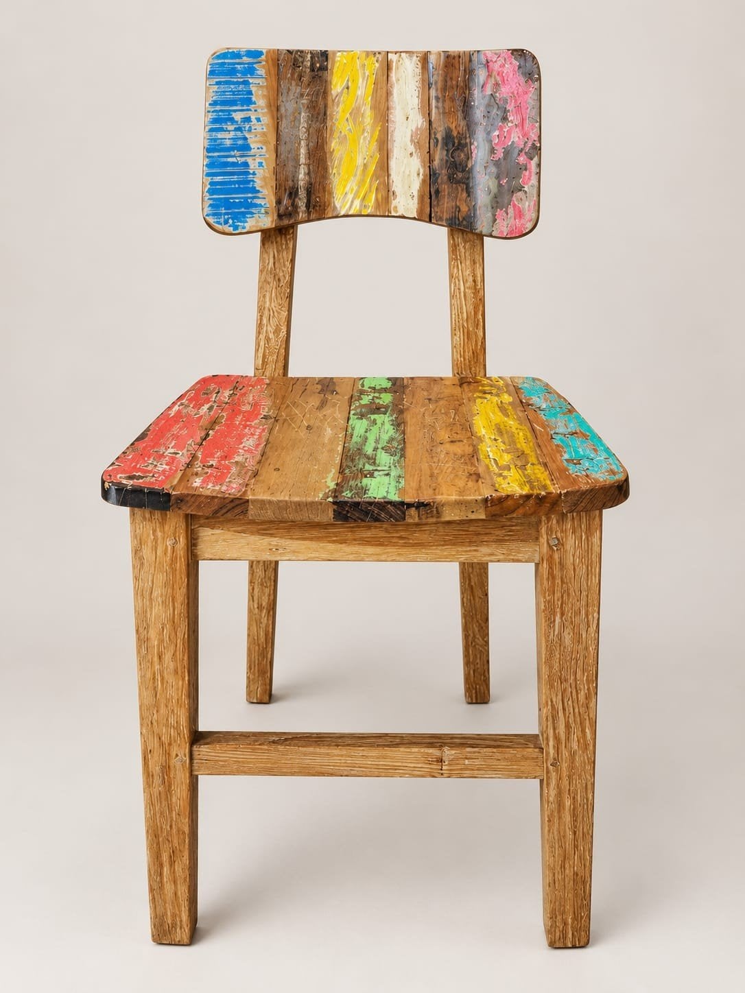 Lot de 6 chaises en bois coloré, Maison & Meubles, Autres couleurs, Comme neuf, Enlèvement, Cinq, Six Chaises ou plus