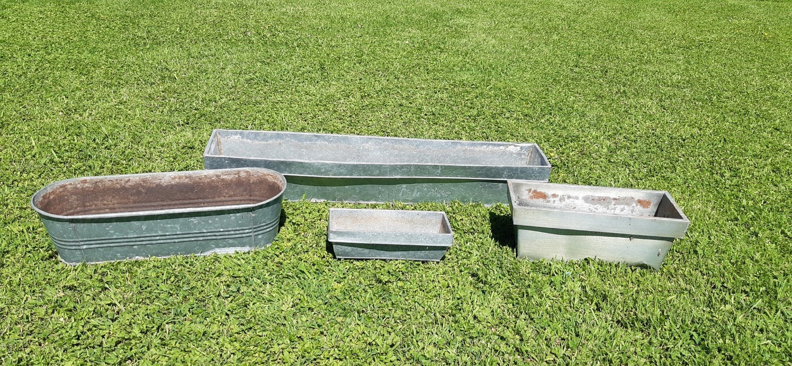 Lot de 4 jardinières en zinc, Enlèvement
