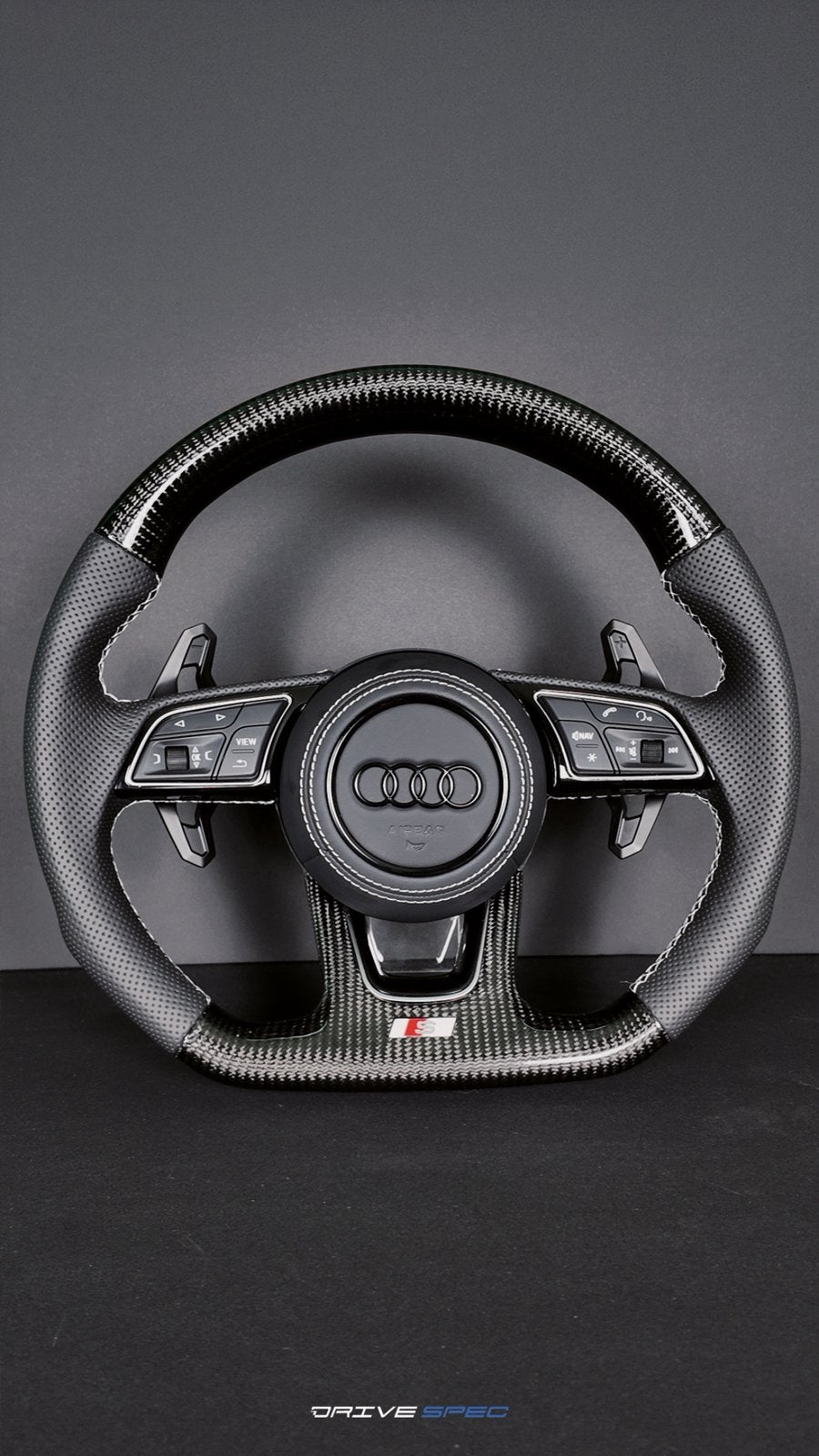 Exclusief Audi Carbon stuur inclusief custom airbag cover, Ophalen of Verzenden, Audi