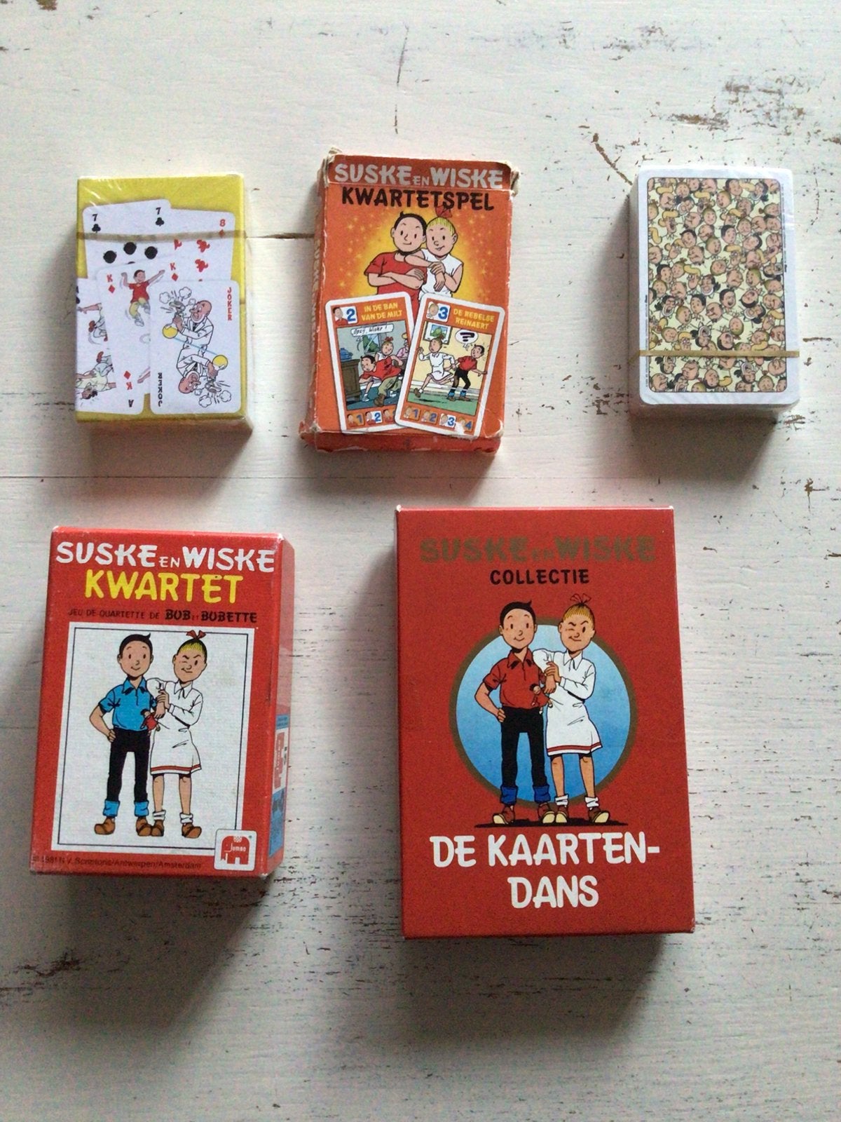 Suske en wiske, 5 verschillende sets, Ophalen of Verzenden, Zo goed als nieuw, Speelkaart(en)