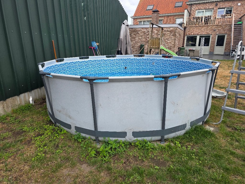 Bestway zwembad 366x100, Ophalen, 80 tot 120 cm, Rond, 300 cm of meer