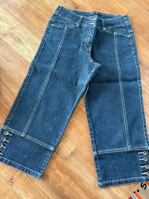 Kniebroek jeans vintage maat 40, Kleding | Dames, Broeken en Pantalons, Maat 38/40 (M), Blauw, Ophalen of Verzenden, Zo goed als nieuw