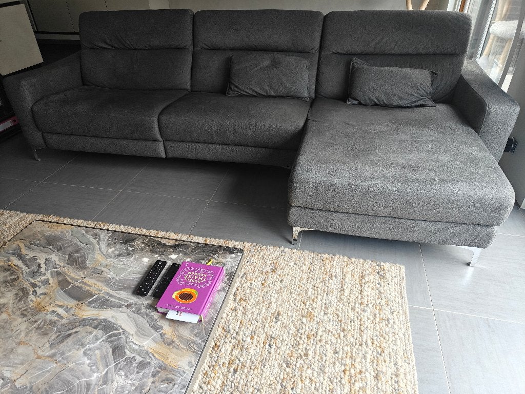Salon Natuzzi, Maison & Meubles, Canapés | Salons, Utilisé, Banc droit, Trois personnes, 250 à 300 cm, 75 à 100 cm, Métal, Tissus