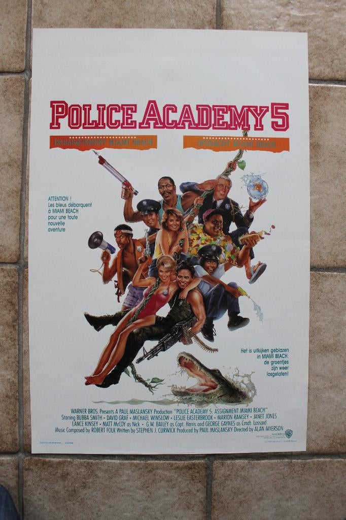 filmaffiche Police Academy 5 filmposter, Enlèvement ou Envoi, Rectangulaire vertical, A1 jusqu'à A3, Comme neuf