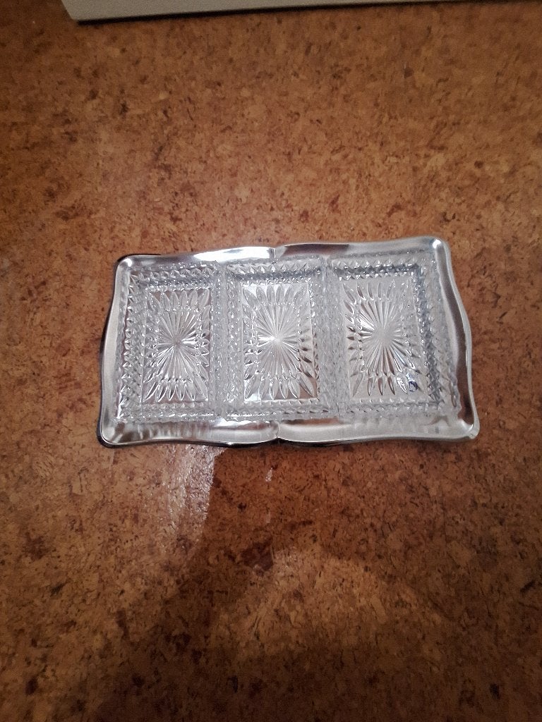 Schooteltje met glazen kometjes, Ophalen, Zo goed als nieuw, Inox