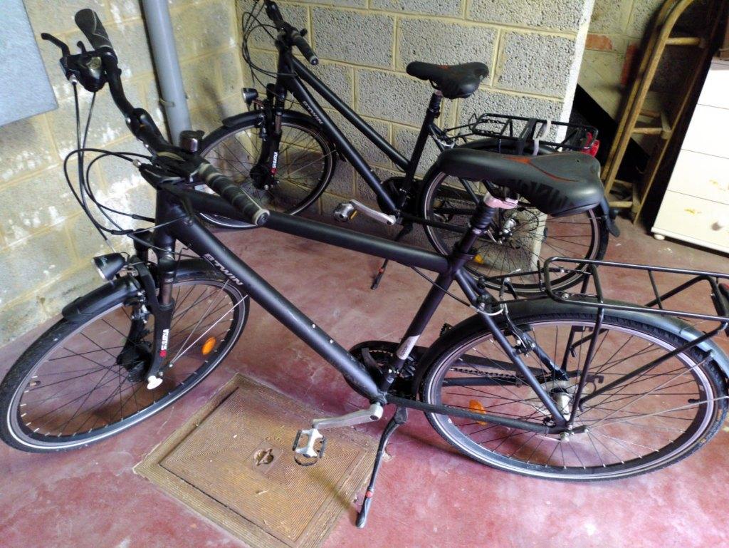 2 vélos B-Twin HOPRIDER 520 (1 modèle homme + 1 modèle dame), Gebruikt, Velgrem, Versnellingen, 53 tot 57 cm