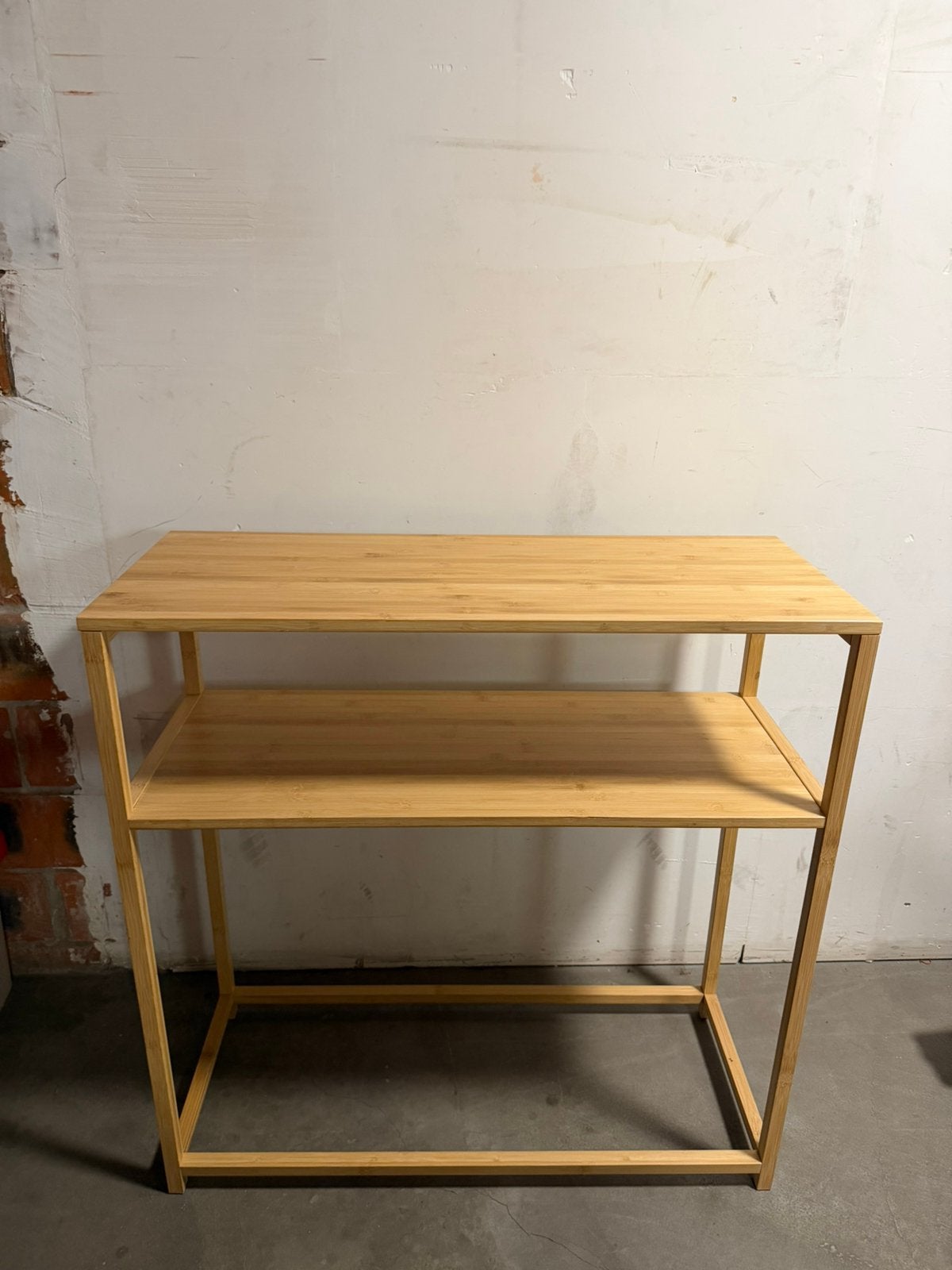 Stijlvol bamboe wandrek / sidetable / opbergrek, Huis en Inrichting, Ophalen, Zo goed als nieuw, Rond