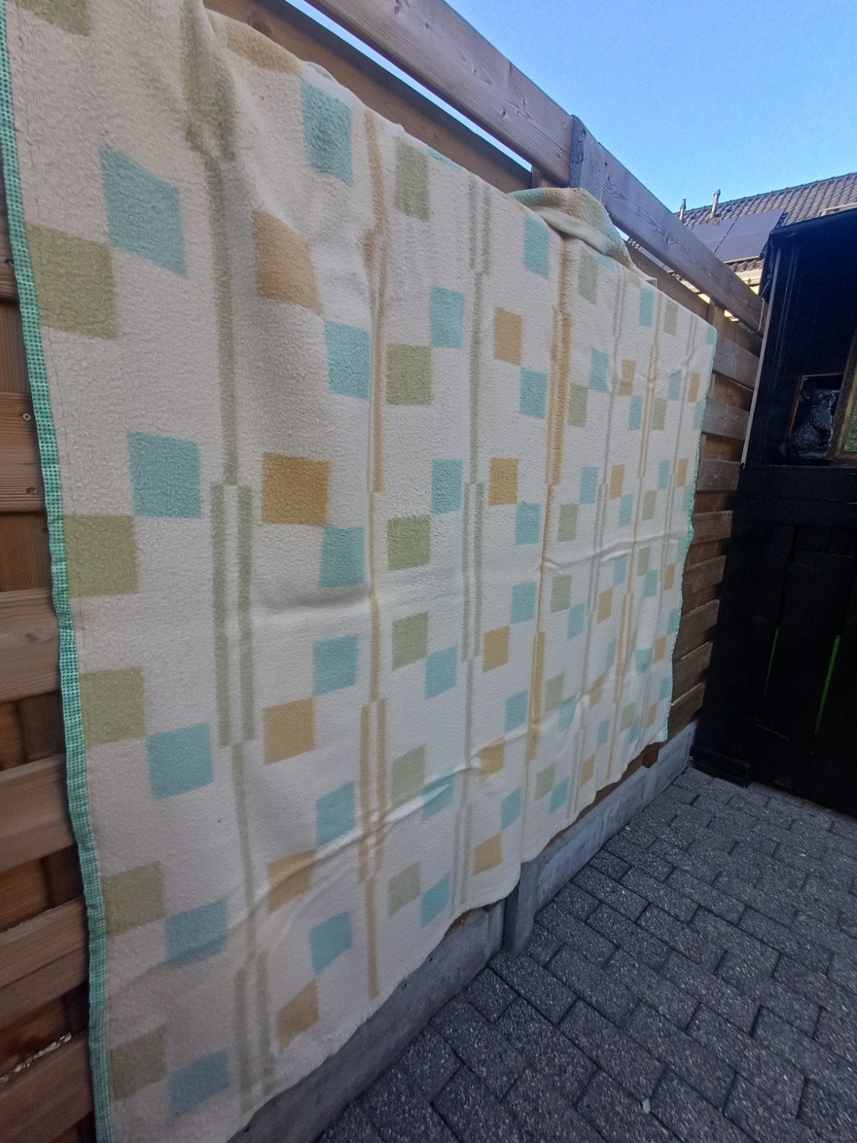 Vintage deken plaid didas bed woondeken 60's 70's, Huis en Inrichting, Ophalen, Wol, Zo goed als nieuw, Plaid