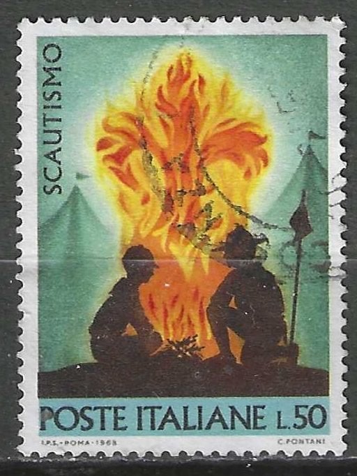 Italie 1968 - Yvert 1012 - Scoutisme - Feu de cap - 50 (ST), Envoi, Affranchi