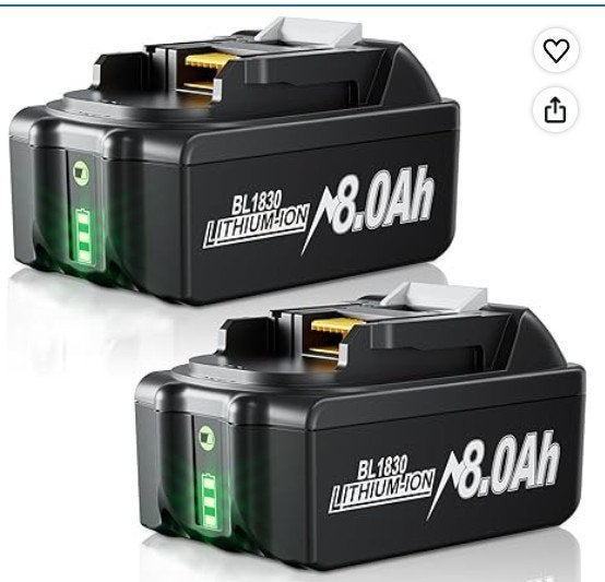 2 stuks 18 V 8,0 Ah reservebatterij voor Makita, Ophalen, Nieuw