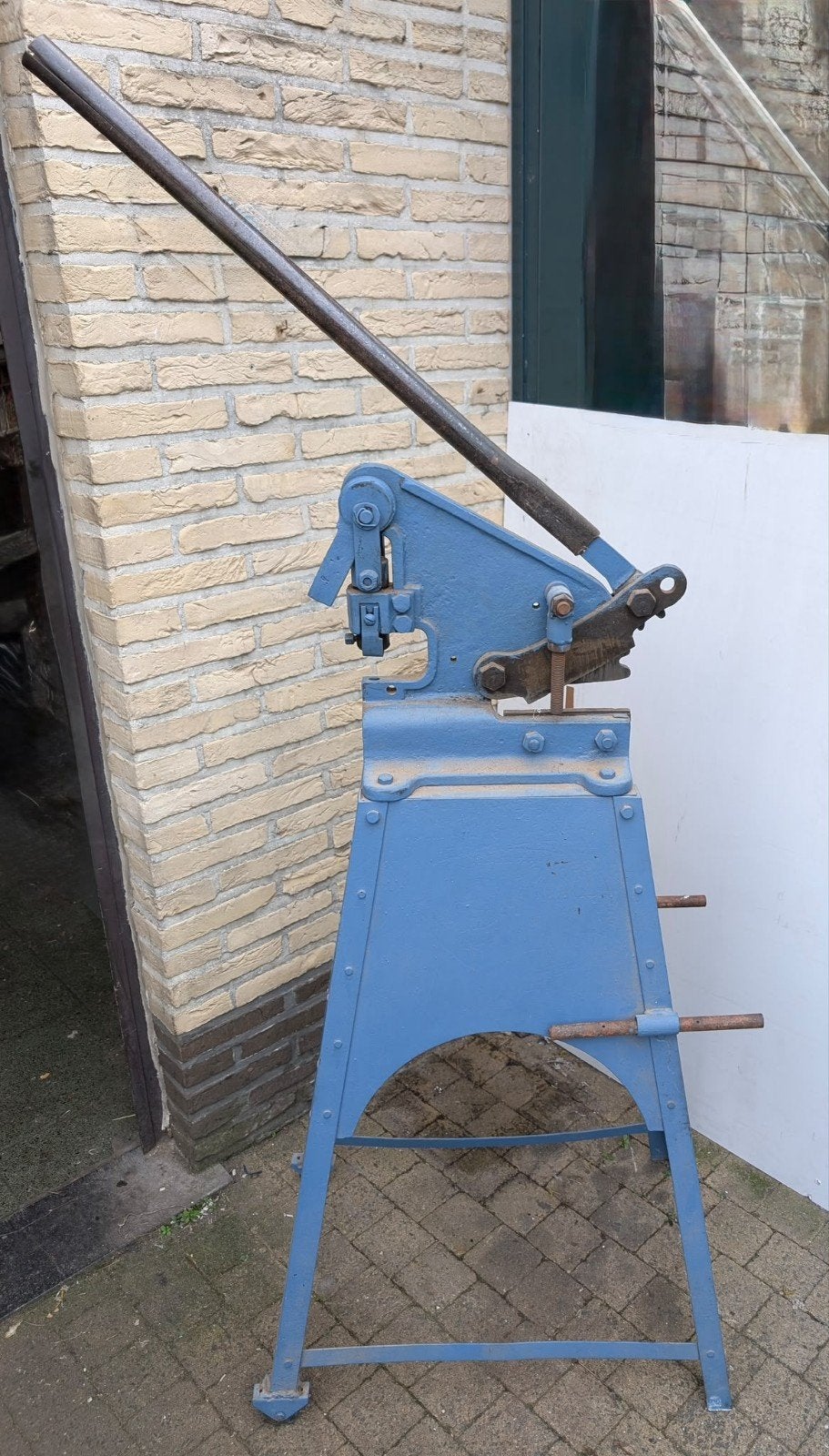 Oude hefboomschaar / plaatschaar 15 cm met ponsvoorziening, Ophalen, Gebruikt, Snijgereedschap