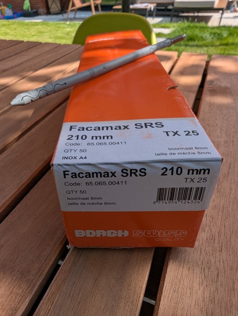 FACAMAX SRS 210MM (173 stuks), Bricolage & Construction, Quincaillerie & Fixations, Enlèvement, Neuf, 100 à 250 mm, Chevilles