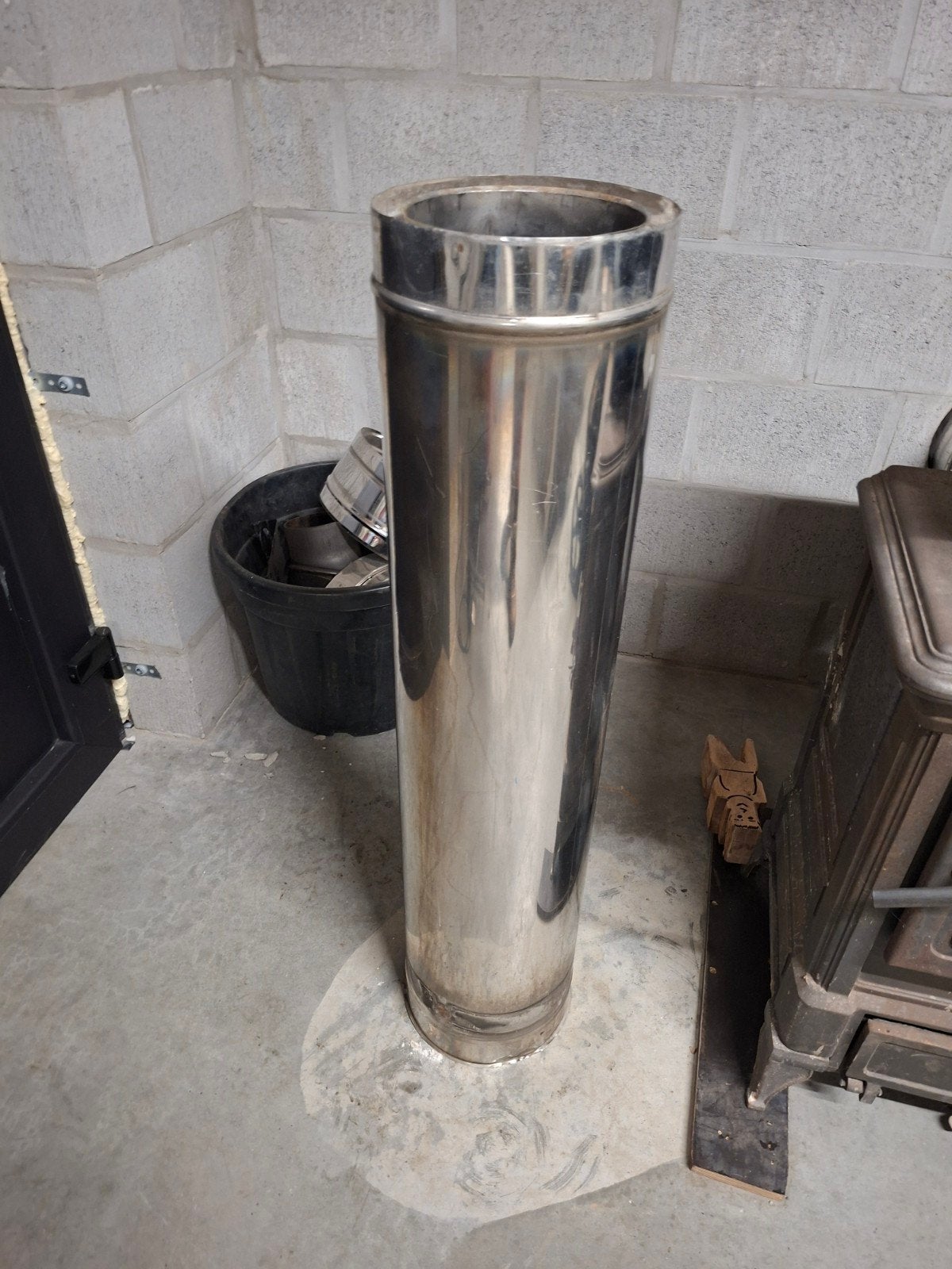 RVS dubbelwandige kachelpijp inox, Doe-het-zelf en Bouw, Buizen en Afvoer, Ophalen, Inox, Gebruikt, Minder dan 2 meter
