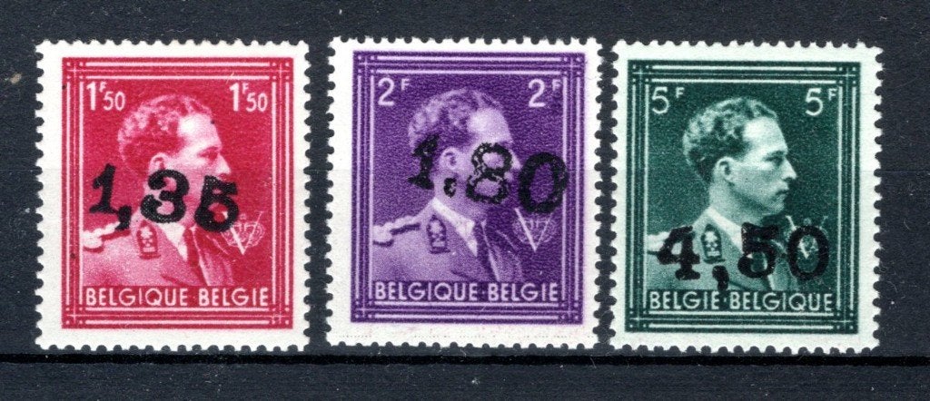724U/724W MNH** 1946 - Léopold III avec V et couronne, Envoi, Non oblitéré, Neuf