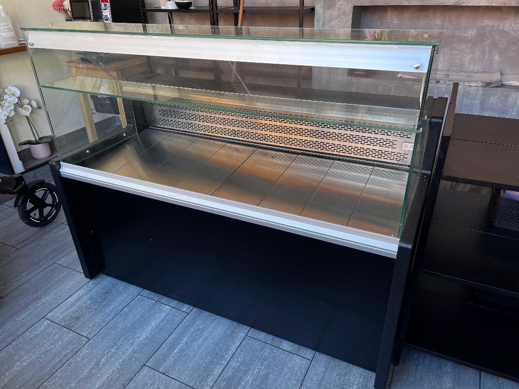 Geventileerde showcasetoonbank, patisserie glas, met reserve, Ophalen