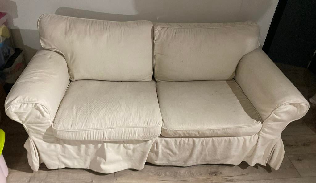 Stoffen zetel wit GRATIS, 75 à 100 cm, Landelijk, Enlèvement, Utilisé