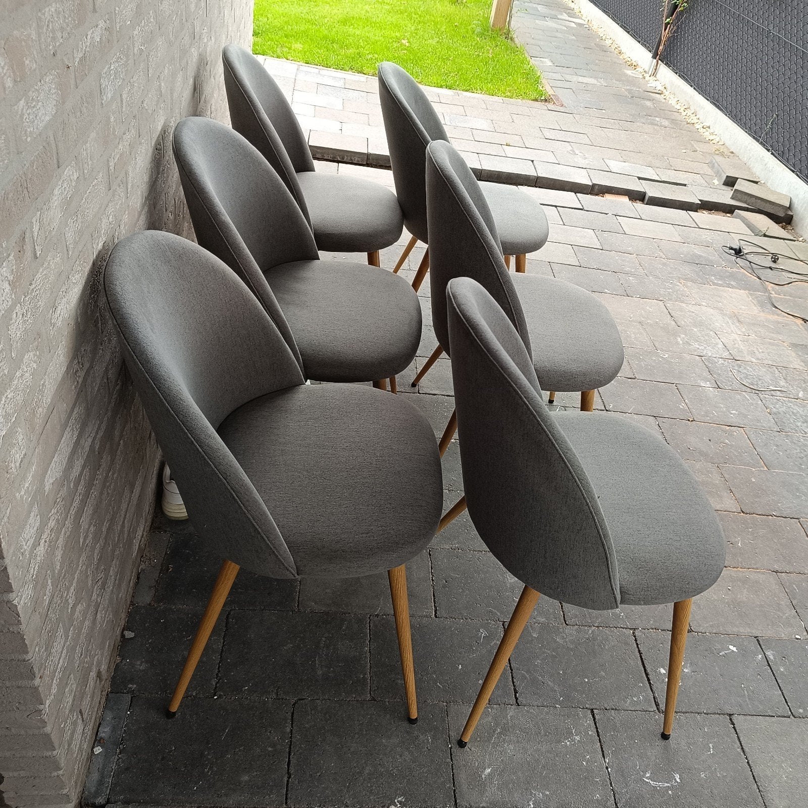 stoffen stoelen 6 stuks, Maison & Meubles, Chaises, Gris, Scandinavisch, Enlèvement, Tissus