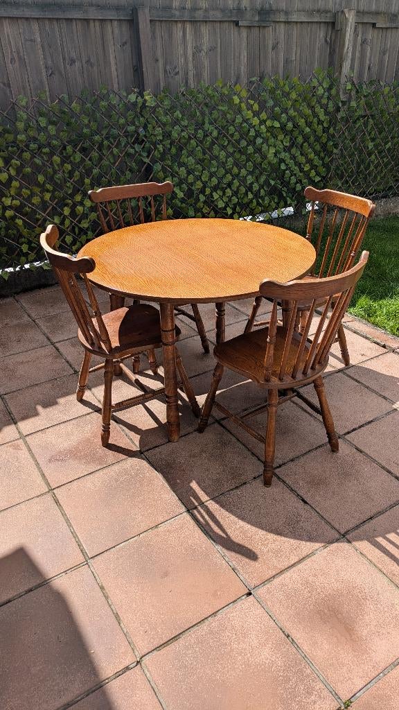Tafel en stoelen, Huis en Inrichting, Ophalen, 50 tot 100 cm, Rond, 50 tot 100 cm