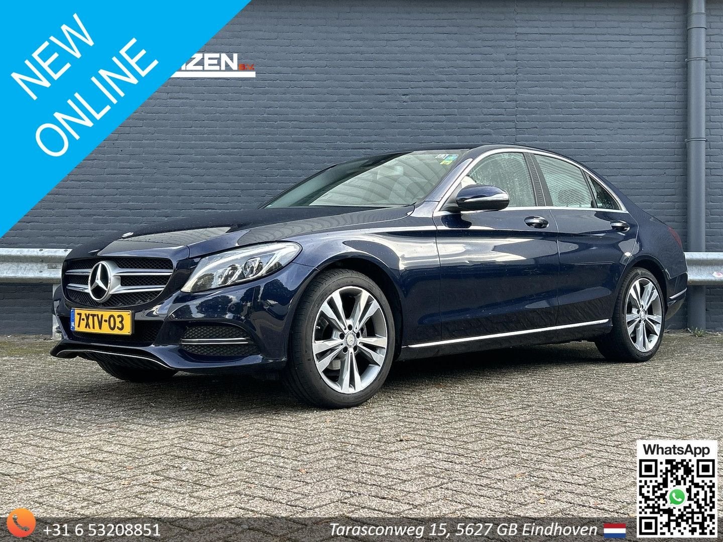 Mercedes-Benz C 180 Lease Edition | Leder | Climate | Navi |, Auto's, 116 g/km, Blauw, Parkeerassistent, C-Klasse