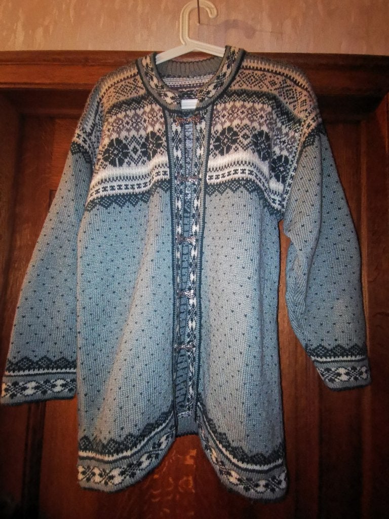 Scandinavische vintage gilet wit - groen maat M-L, Vêtements | Femmes, Enlèvement, Comme neuf, Taille 38/40 (M), Vert